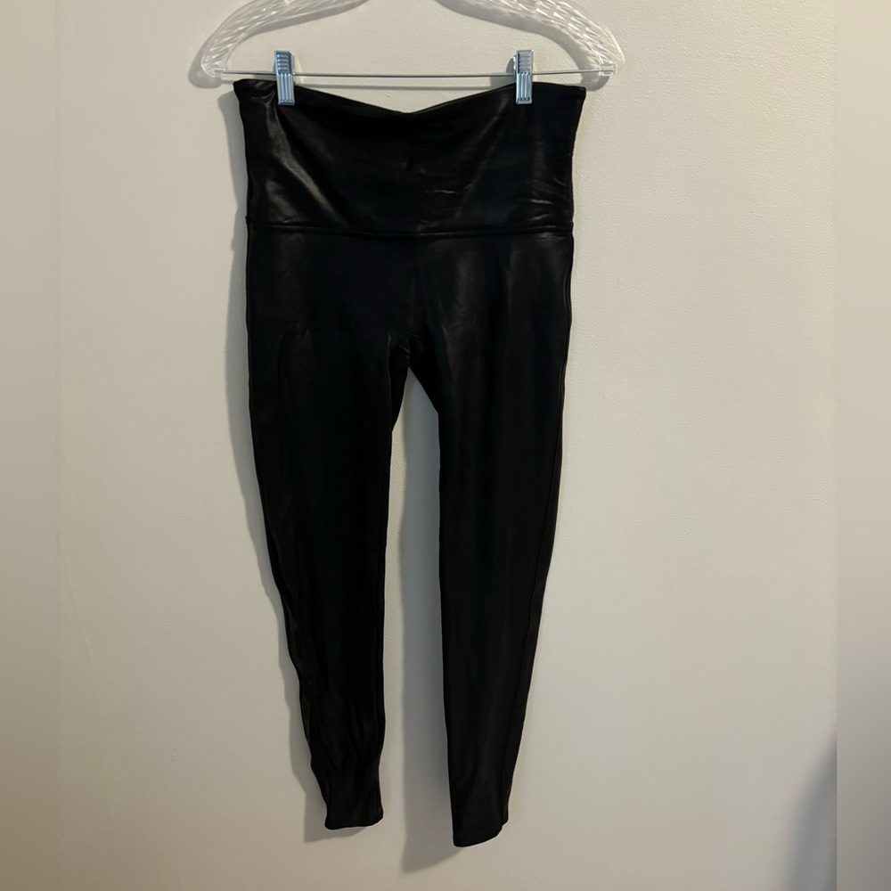 SPANX Black Faux Leather Leggings